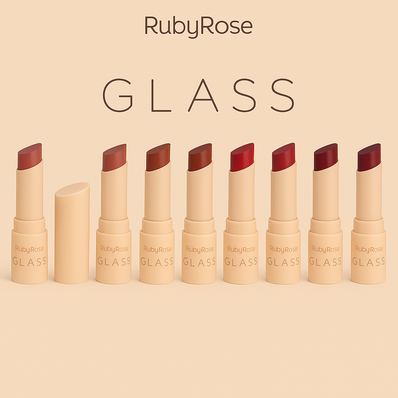 Batom Bala Creamy Matte Glass Ruby Rose