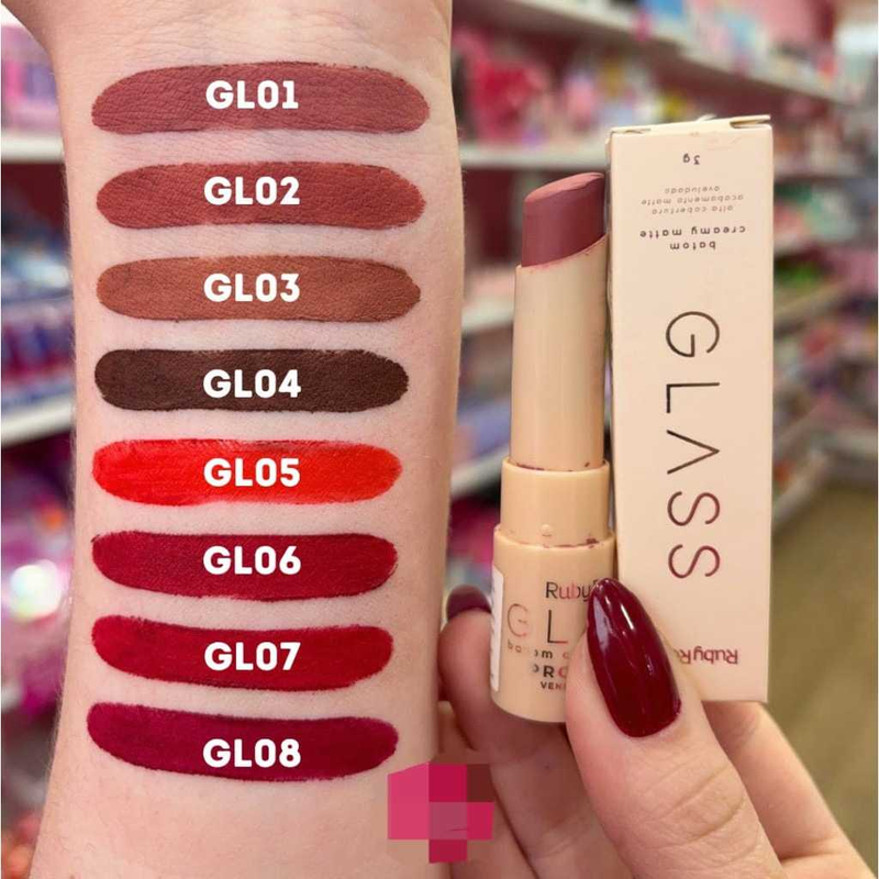 Batom Bala Creamy Matte Glass Ruby Rose