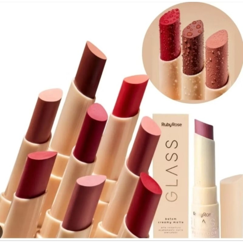 Batom Bala Creamy Matte Glass Ruby Rose