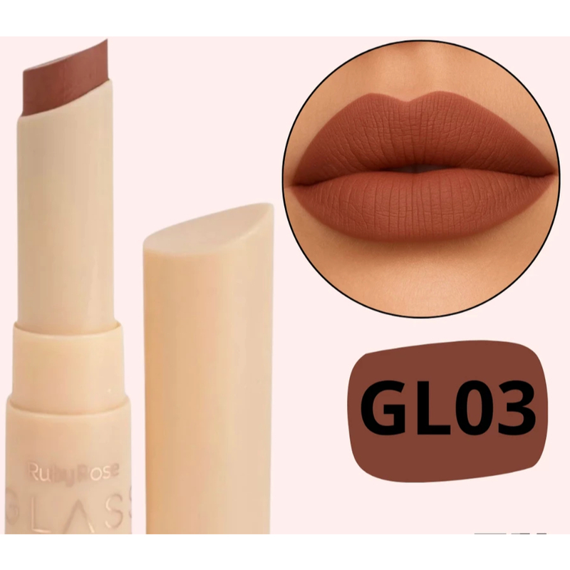 Batom Creamy Matte Glass Ruby Rose – Cor Intensa, Hidratação e Acabamento Matte Confortável – LÚMMINA STORE