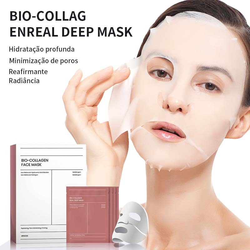 2/4/6/8pcs Máscara Hidratante Tipo Divisão De Colágeno Clarificante Translúcido E Definida Profundamente .