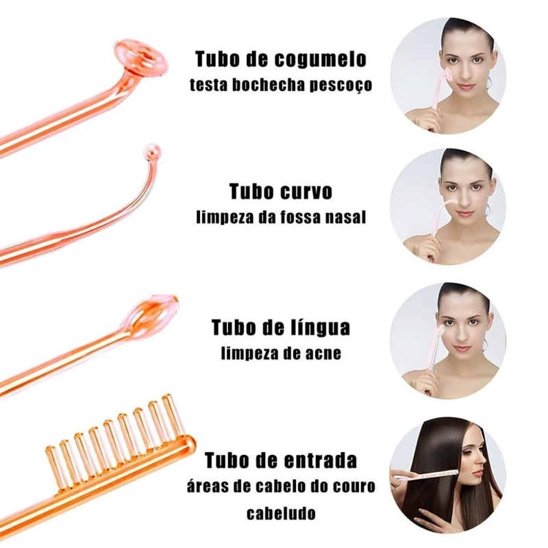 Aparelho Alta Frequência Portátil Bivolt Limpeza De Pele e Cabelo