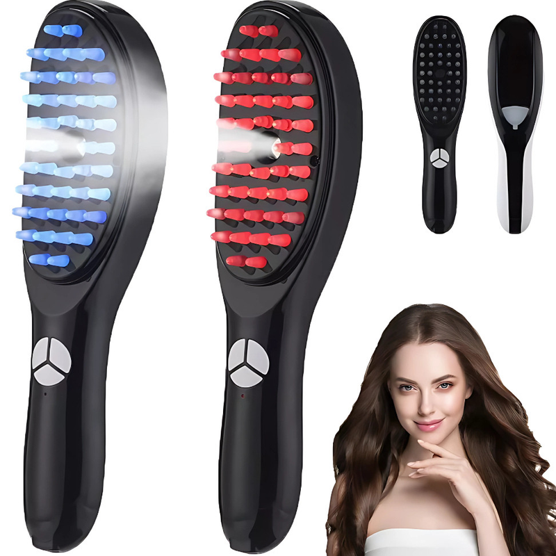 Escova Massageadora Capilar 4 em 1 com Laser – Crescimento Acelerado, Anti-queda e Relaxamento do Couro Cabeludo – LÚMMINA STORE