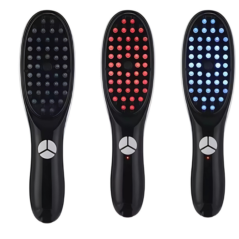Escova Massageadora com Laser 4 em 1 – Tratamento Capilar e Antiqueda